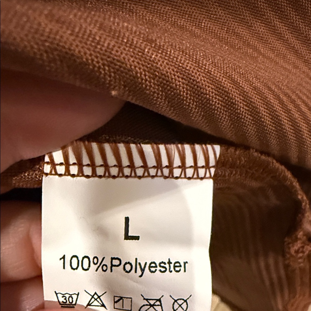 Oversized Corduroy Button-Up Shacket in Rust Brown - Picture 5 of 6